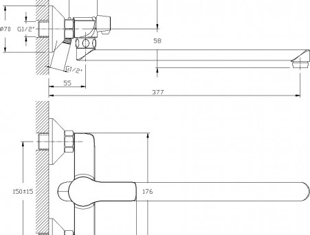 Смеситель Универсальный «Rossinka» RS29, Хром (RS29-33)