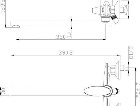 Смеситель Универсальный «Rossinka» RS30, Хром (RS30-32)