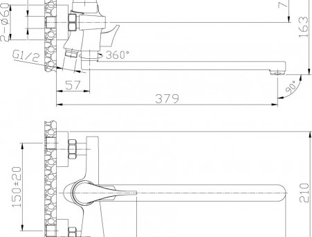 Смеситель Универсальный «Rossinka» RS34, Хром (RS34-32)