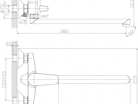 Смеситель Универсальный «Rossinka» S, Хром (S35-33)