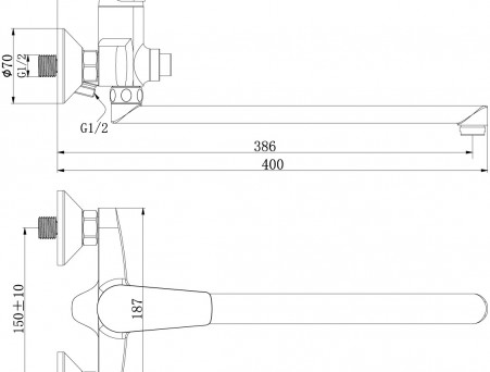 Смеситель Универсальный «Rossinka» S, Хром (S35-35)