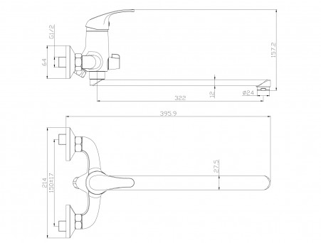 Смеситель Универсальный «Rossinka» Y, Хром (Y35-32)