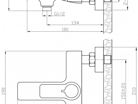 Термостат для Ванны с Душем «Rossinka» RS50, Хром (RS50-31)