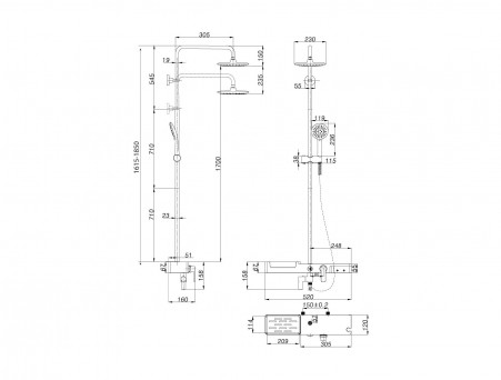 Смеситель для Ванны «Lemark» Тропический Дождь 70 Tropic (LM7007C)