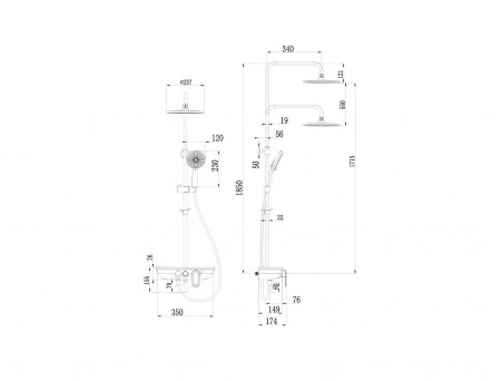 Смеситель для Ванны и Душа «Lemark» 70 Tropic (LM7012BL)