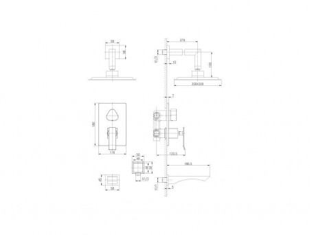 Смеситель для Ванны и Душа «Lemark» Встраиваемый 58 Contest (LM5822CW)