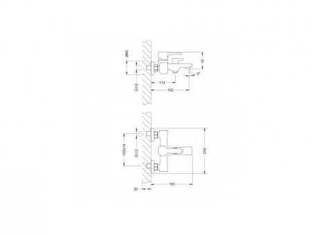 Смеситель для Ванны с Душем «Lemark» 05 Evitta (LM0514C)