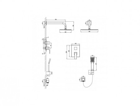Смеситель для Ванны с Душем «Lemark» Встраиваемый 45 Unit (LM4529C)