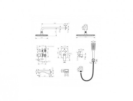 Смеситель для Ванны с Душем «Lemark» Встраиваемый 72 Ursus (LM7222BL)