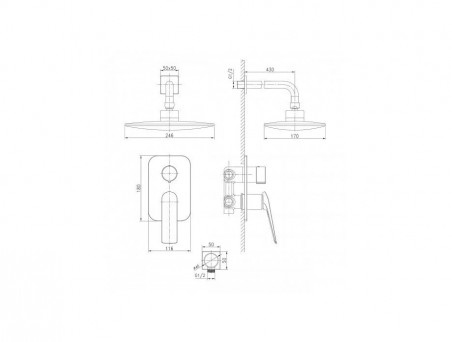 Смеситель для Душа «Lemark» Встраиваемый 59 Allegro (LM5929CW)