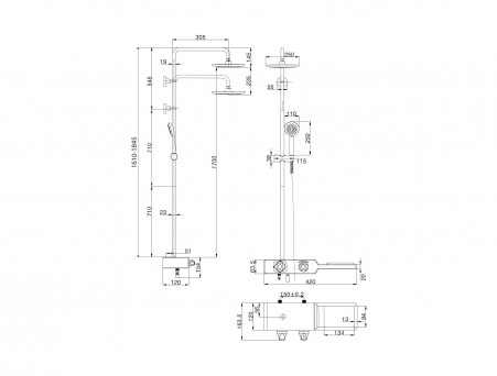 Смеситель для Душа «Lemark» Тропический Дождь 70 Tropic (LM7009C)
