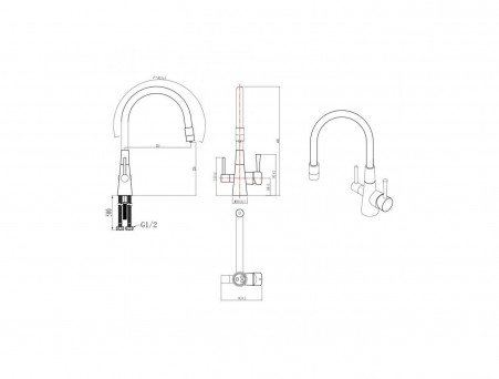 Смеситель для Кухни «Lemark» с Подключением к Фильтру 30 Comfort (LM3075W)