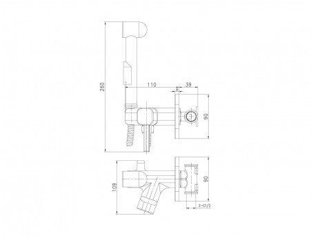 Смеситель с Гигиеническим Душем «Lemark» Встраиваемый 71 Solo (LM7165C)