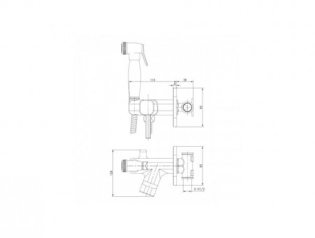 Смеситель с Гигиеническим Душем «Lemark» Встраиваемый 71 Solo (LM7165G)