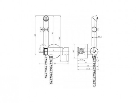 Смеситель с Гигиеническим Душем «Lemark» Встраиваемый 71 Solo (LM7166BL)