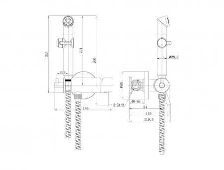 Смеситель с Гигиеническим Душем «Lemark» Встраиваемый 71 Solo (LM7166C)