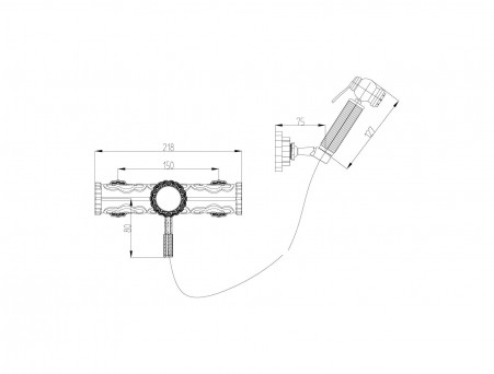Смеситель с Гигиеническим Душем «Lemark» Настенный 66 Jasmine (LM6618ORB)