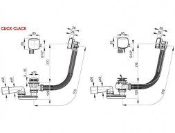 Сточный Комплект для Ванн с Заполнением и Переливом «Ravak» Квадратный 57см (X01438)
