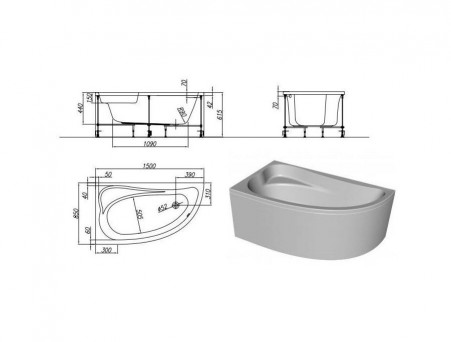 Фронтальная Панель «Kolpa-San» Calando 150x85 D (099824)