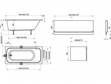 Фронтальная Панель «Ravak» Chrome 150 без Крепления (CZ72100A00)