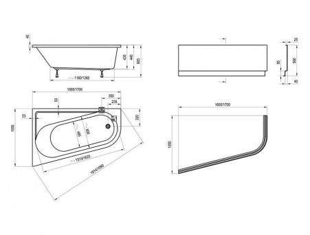 Фронтальная Панель «Ravak» Chrome 160x105 R без Крепления (CZA6100A00)