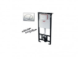 Система Инсталляции для Унитазов «AlcaPlast» Sádroмodul Клавиша Смыва Глянцевый Хром 3в1 (SET 3v1 AM101/1120+M71)