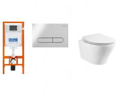Комплект Инсталляции «BelBagno» 4 в 1 с Унитазом Acqua (BB340CHR/BB2020SC/BB002-80/BB005-PR-CHROME)