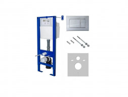 Система Инсталляции для Унитазов «Berges» Atom Клавиша Смыва Глянцевый Хром (40331)