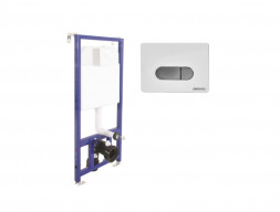 Система Инсталляции для Унитазов «Berges» Novum Клавиша Смыва D7 Белая/Хром Глянец (40237)