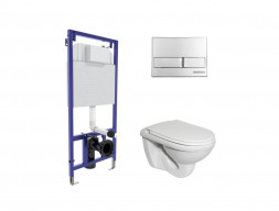 Комплект Инсталляции «Berges» Novum Клавиша Смыва L3 Хром Глянец Унитаз Beta (042415)