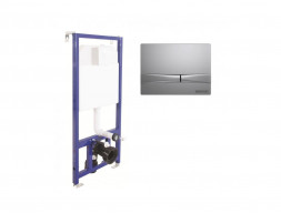 Система Инсталляции для Унитазов «Berges» Novum Клавиша Смыва F2 Матовый Хром (40252)