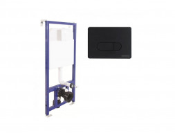 Система Инсталляции для Унитазов «Berges» Novum Клавиша Смыва D5 Soft Touch Чёрная Матовая (40235)