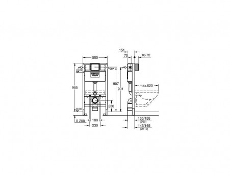 Система Инсталляции для Унитазов «Grohe» Rapid SL (38525001)
