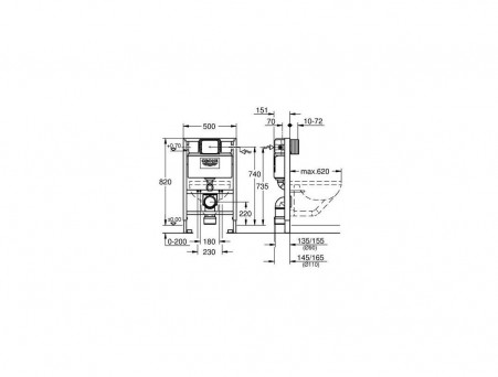 Система Инсталляции для Унитазов «Grohe» Rapid SL (38526000)