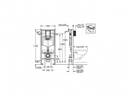 Система Инсталляции для Унитазов «Grohe» Rapid SL (38536001)