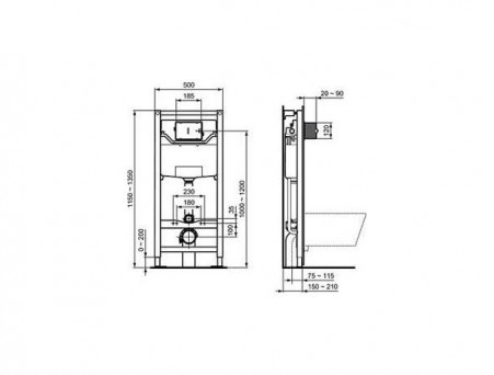 Комплект Инсталляции «Ideal Standard» Prosys Tesi (T386801)
