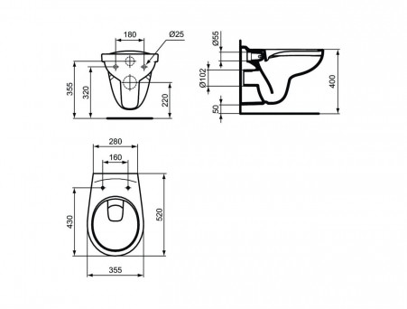 Комплект Инсталляции «Ideal Standard» Prosys Eco Frame Eurovit (W660101)