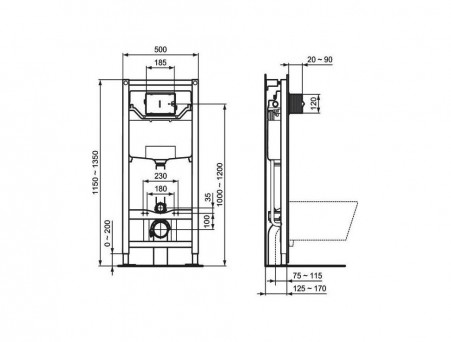 Комплект Инсталляции «Ideal Standard» Prosys Strada II (E387001)