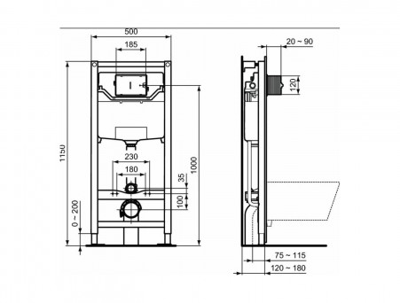 Комплект Инсталляции «Ideal Standard» Prosys Exacto (X042601)