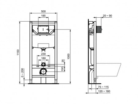 Система Инсталляции для Унитазов «Ideal Standard» Prosys Клавиша Смыва Глянцевый Хром (R0309AA)