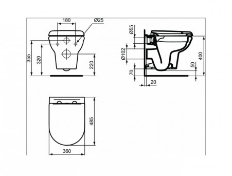 Комплект Инсталляции «Ideal Standard» Prosys Exacto (X022601)