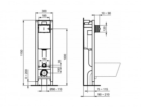 Комплект Инсталляции «Ideal Standard» Prosys Eco Frame Tempo (W440101)