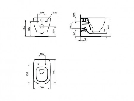 Комплект Инсталляции «Ideal Standard» Tesi (T3868V3)